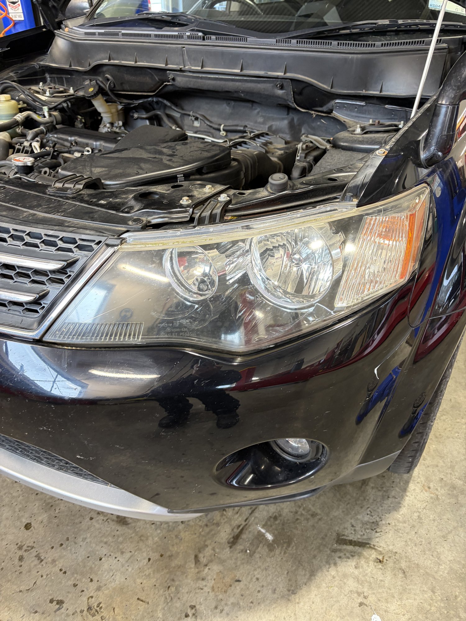Restored clear headlight after polishing